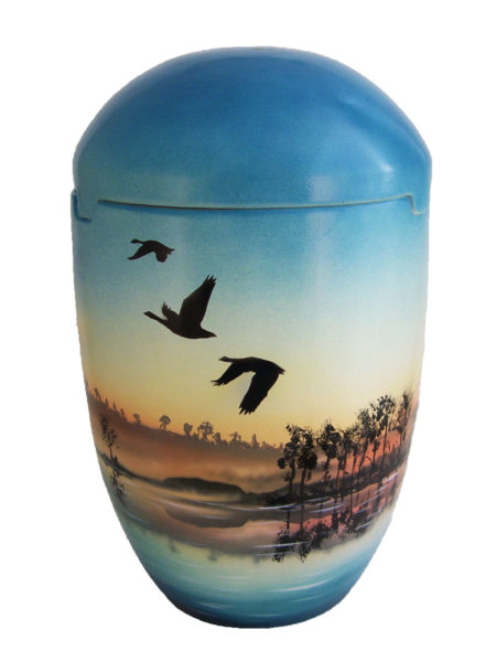 De Sbg7030 Seeurne Blau Himmelblau Sonnenaufgang Vogel Bio Urne Urne Kaufen