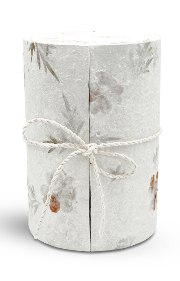 Paper Urn White With Dried Flowers