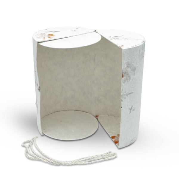 Paper Urn White With Dried Flowers Opend