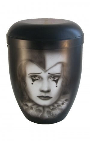 en BAC1302 airbrush bio urn sad clown