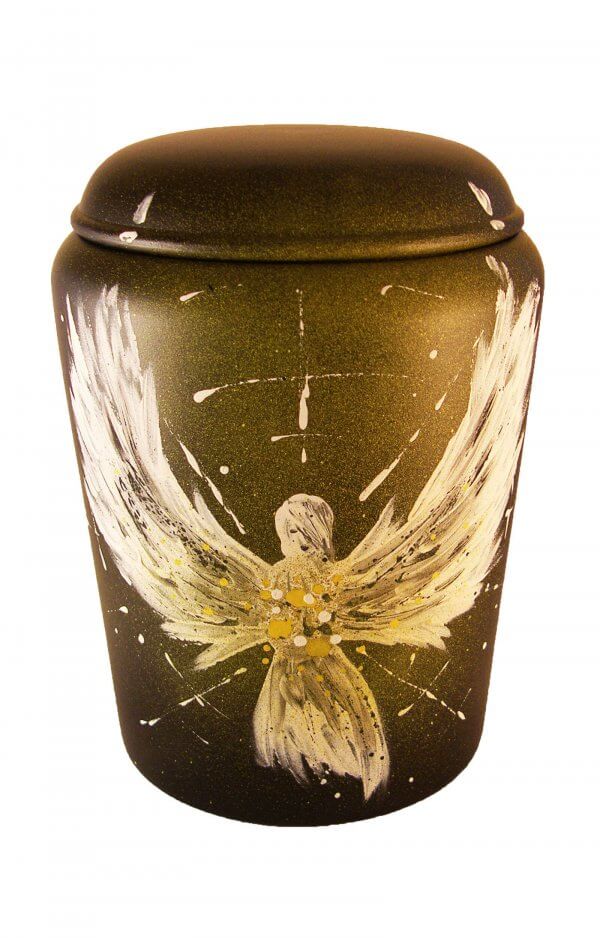 en BE3310 biodigradable urn comar angel of light funeral urns on sale yellow white