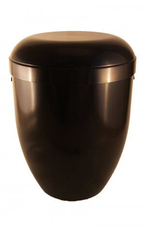 en BS3631 biodigradable urns glossy black funeral urn for human ashes on sale