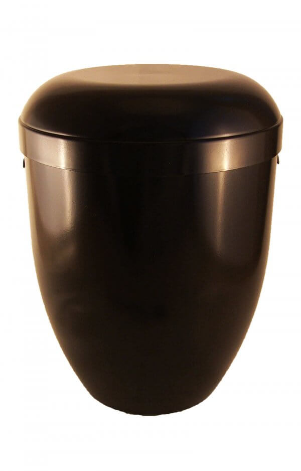 En Bs3631 Biodigradable Urns Glossy Black Funeral Urn For Human Ashes On Sale