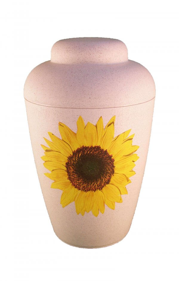 en BVS1701 biodegradable urn vale natur sunflower yellow funeral urns for human ashes
