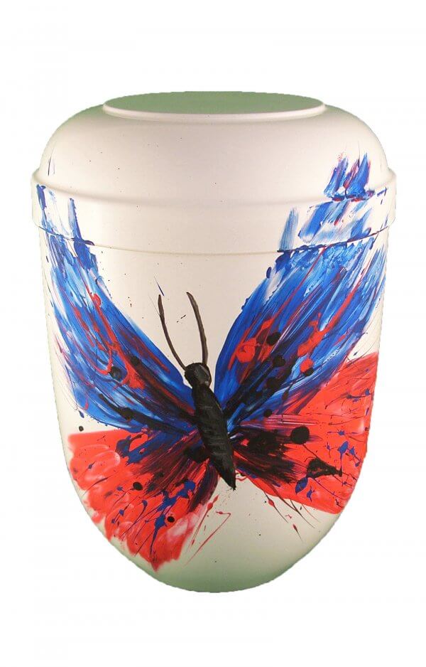en BW3388 biodigradable urn white comar butterfly of resurrection funeral urns on sale