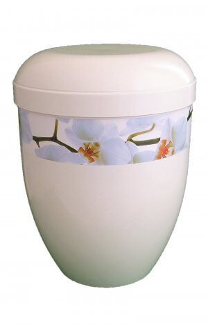 en BWG3706 biodigradable urn flower white glossy orchid funeral urns on sale panorama