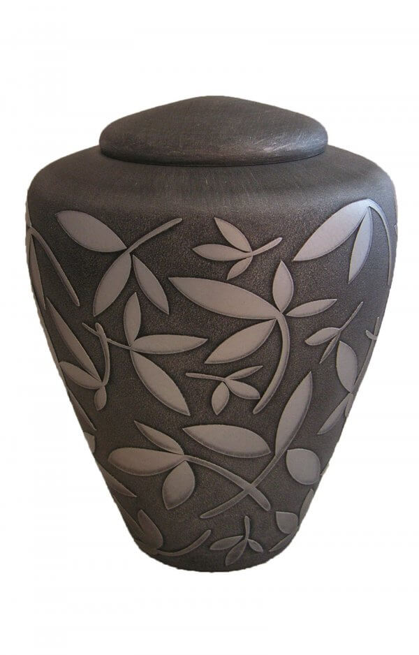 En G03 Glas Urn Silver Glossy Flower Design