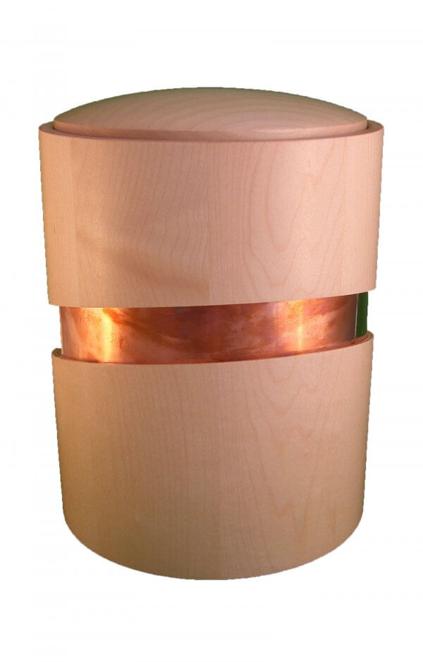 En Hb3103 Wooden Funeral Urn With Metal Decoration