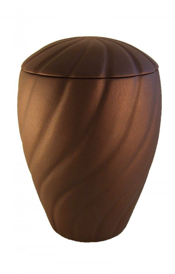 En K01 Ceramic Urn Wave Gold Brown Funeral Urns For Human Ashes