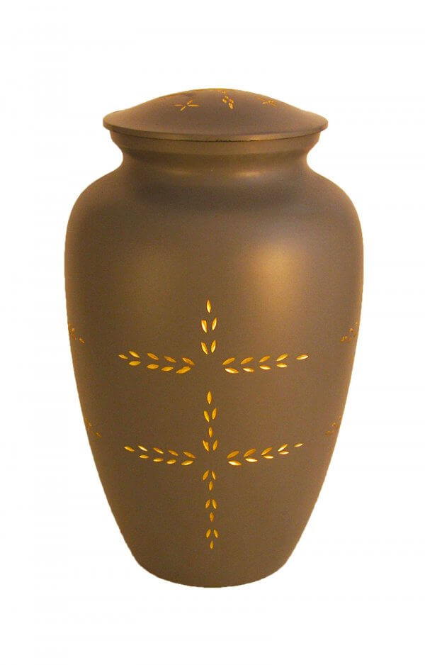 En Mgk1003 Brass Urn Cross Grey Gold Funeral Urns For Human Ashes On Sale