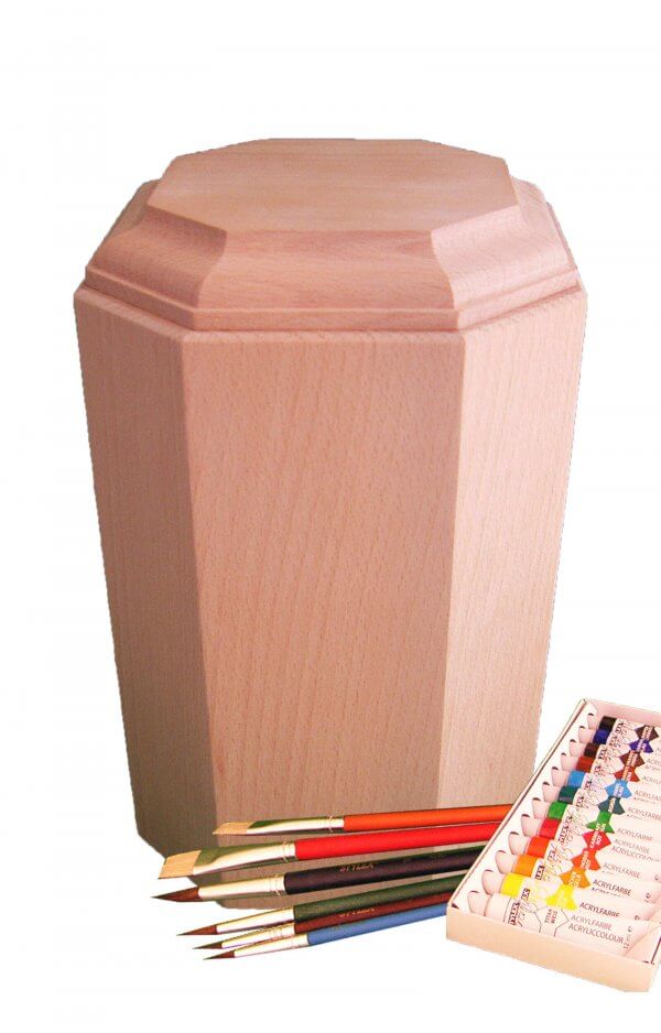 En Mh2709 Beech Wood Urn Painting Set