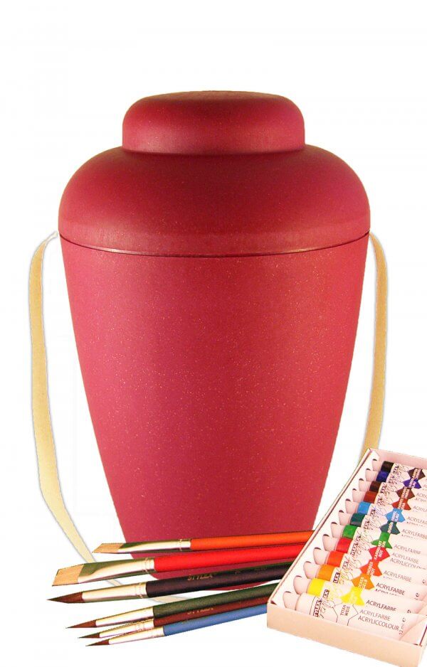 En Mvr1404 Biodegradable Urn Painting Set Vale Red Urns For Human Ashes