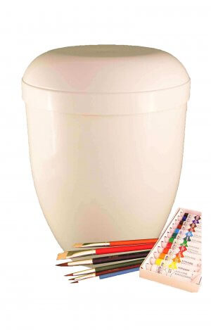 en MW4313 self painted urns white funeral urn on sale