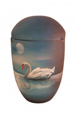 en SBS7025 sea urns sky Moon swan cygnus grey blue night biodigradable funeral urn on sale