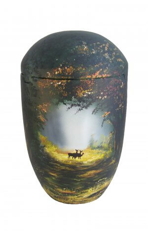 en SBW7028 sea urn forest stag deer sun funeral urns on sale for human ashes tree green black