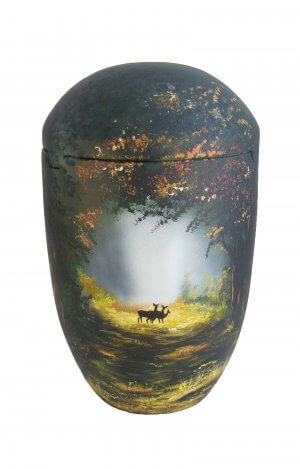 En Sbw7028 Sea Urn Forest Stag Deer Sun Funeral Urns On Sale For Human Ashes Tree Green Black