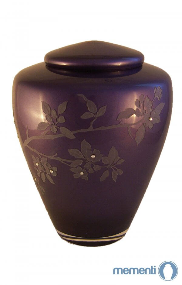 en G04 blossom deep purple glass urn