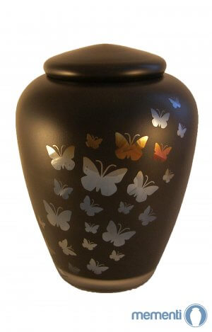 en G05 brown butterflies glass urn