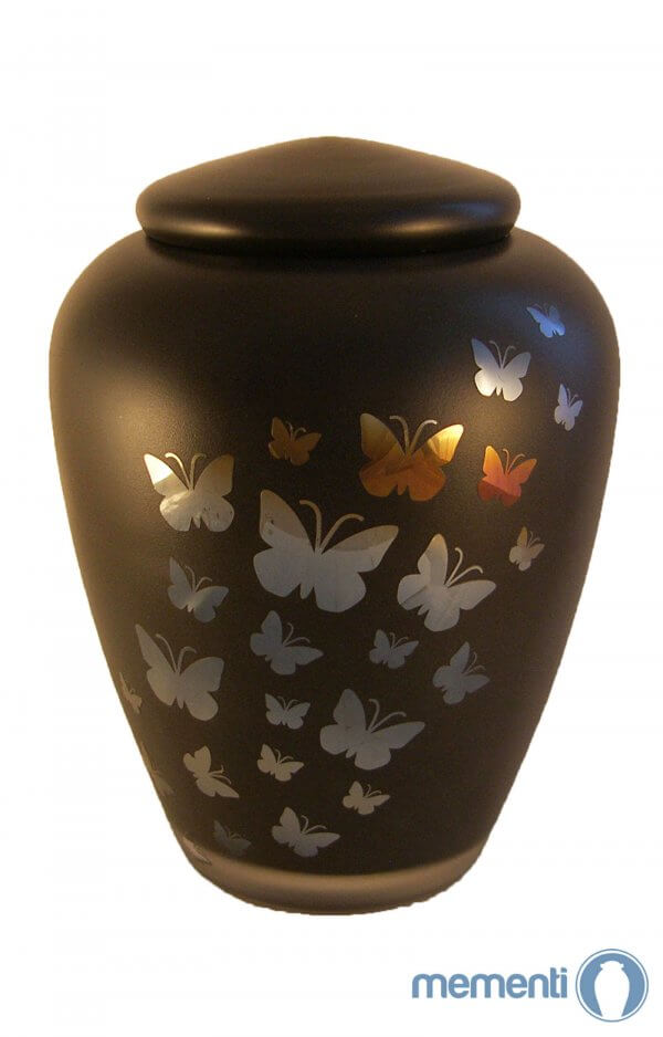 En G05 Brown Butterflies Glass Urn