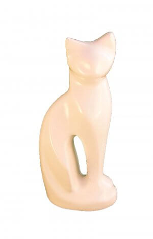 en TIB1540 elegant white sitting cat urn