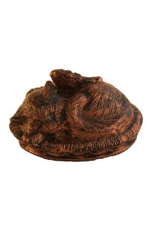 en TIB5003 brown alimnium sleeping cat urn with wings.jpg