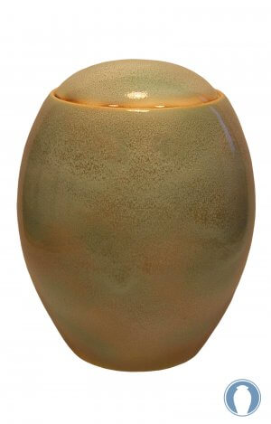 Brilliant goldenrod ceramic adult urn
