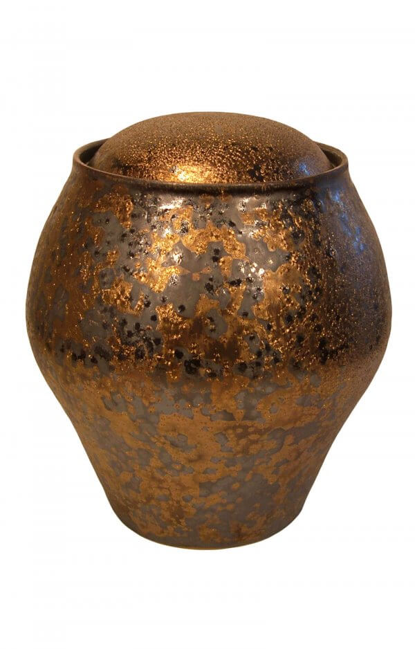 Elegant Bronze-Textured Ceramic Urn