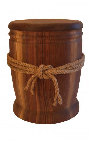 Walnut Wooden Urn with cord