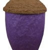 purple paper urn in acorn shape