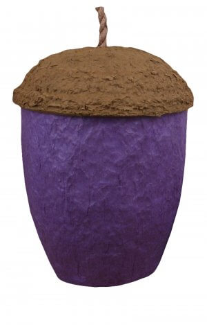 purple paper urn in acorn shape