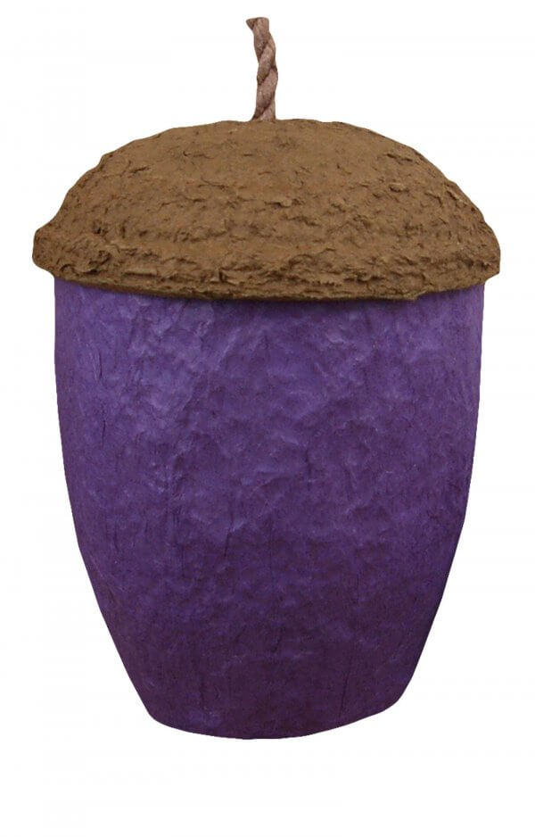 Purple Paper Urn In Acorn Shape