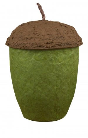 Light green acorn shape paper urn