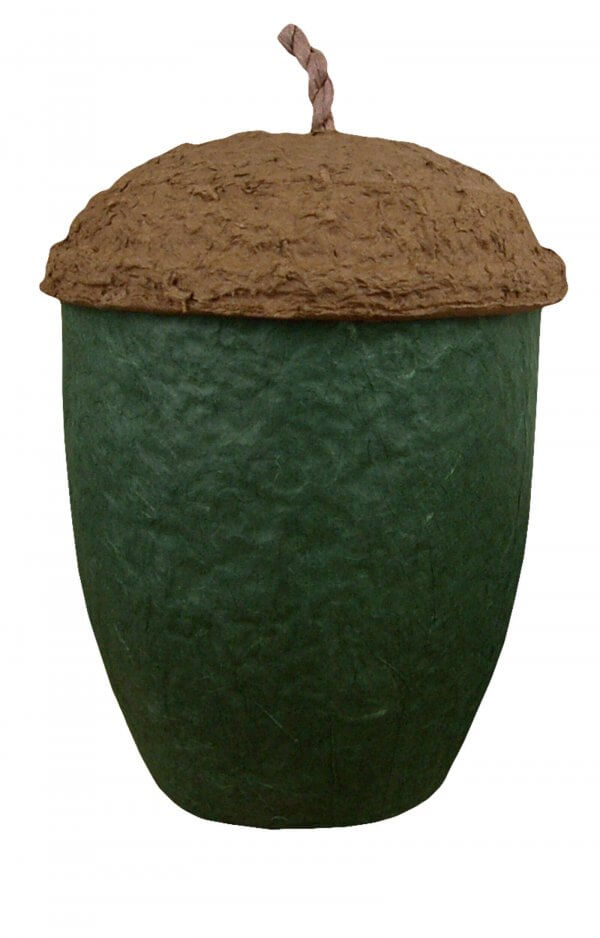 Dark Green Acorn Shape Paper Urn