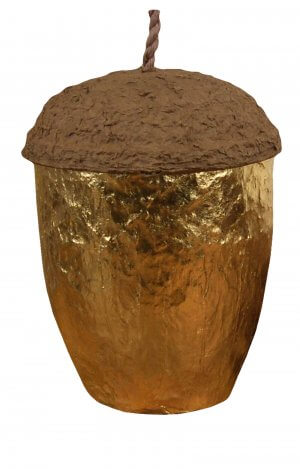 Golden acorn shape paper urn