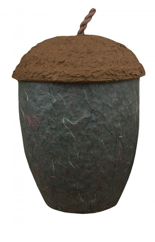 Grey Acorn Shape Paper Urn