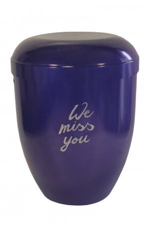 Purple biodegradable urn we miss you