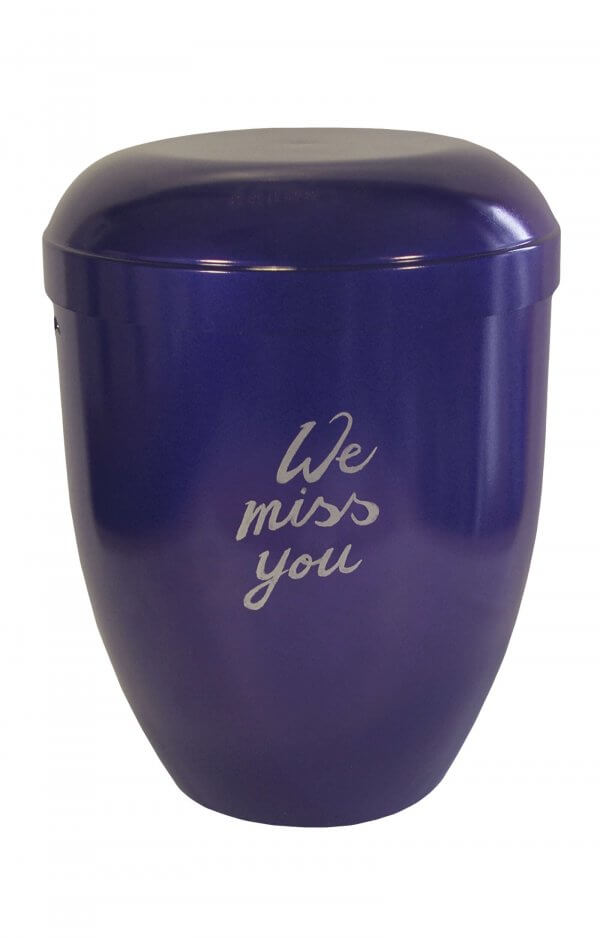 Purple Biodegradable Urn We Miss You