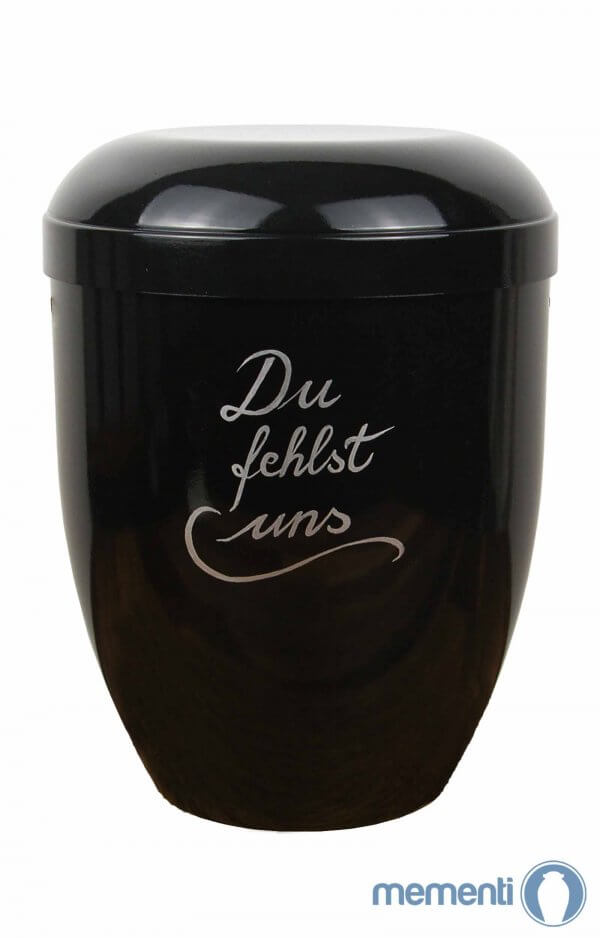 Black Biodegradable Urn Du Fehlst Uns