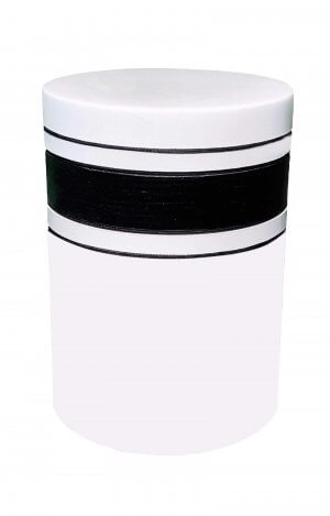 biodegradable urn shell limestone white black stripes