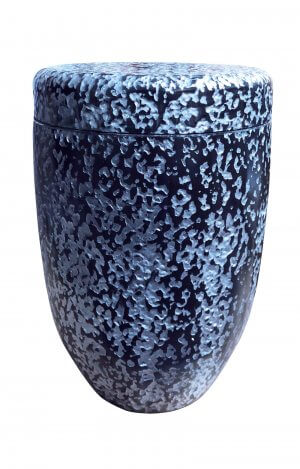 biodegradable urn shell limestone blue patttern