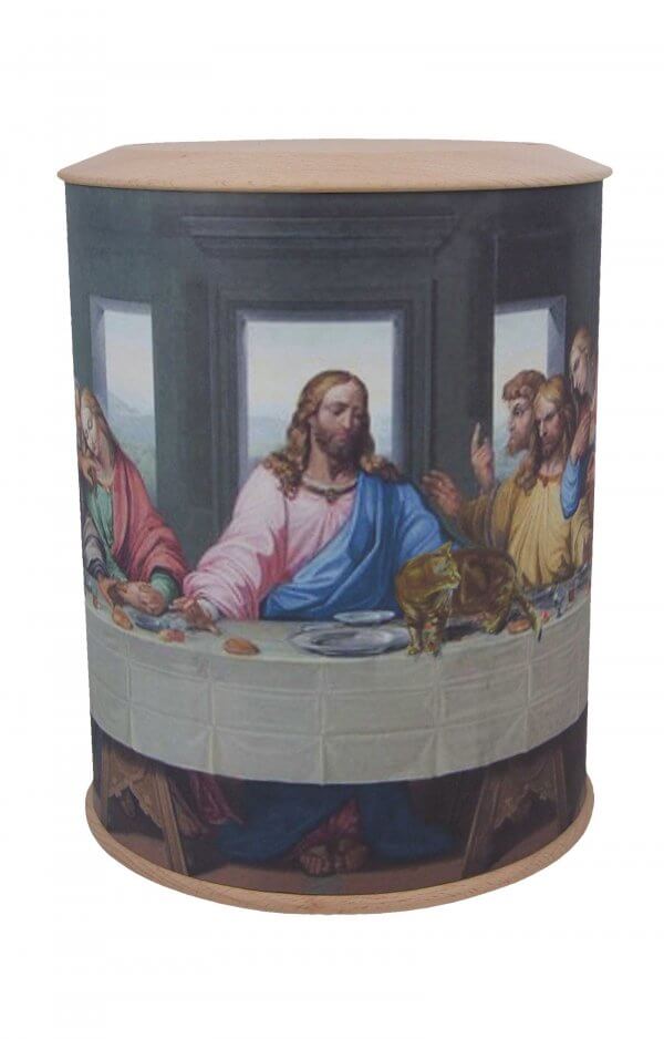 Biodegradable Photo Urn With The Last Supper Picture