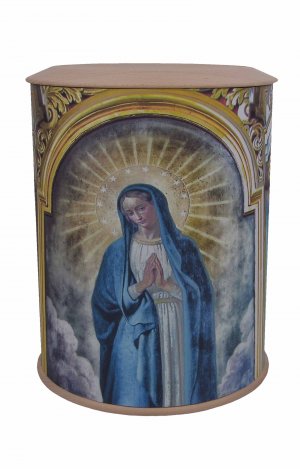 biodegradable photo urn with holy virgin mary