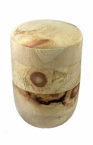 Wooden Stonepine Urn with knot inclusions