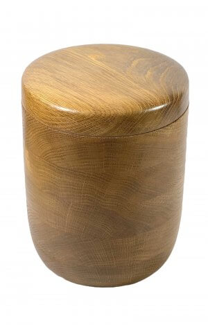 solid oak wood urn