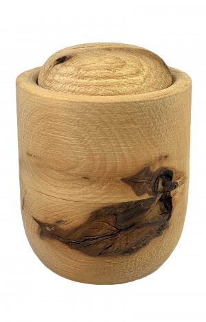basswood pet urn with beautiful decorative knot inclusions