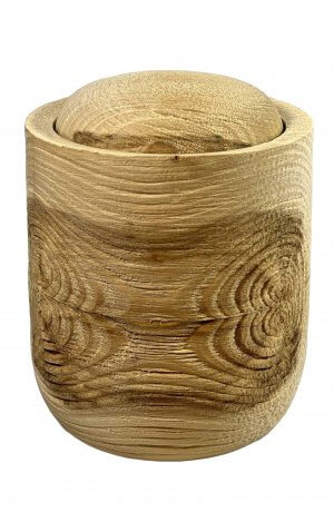 Rustic Basswood Pet urn with knot inclusions