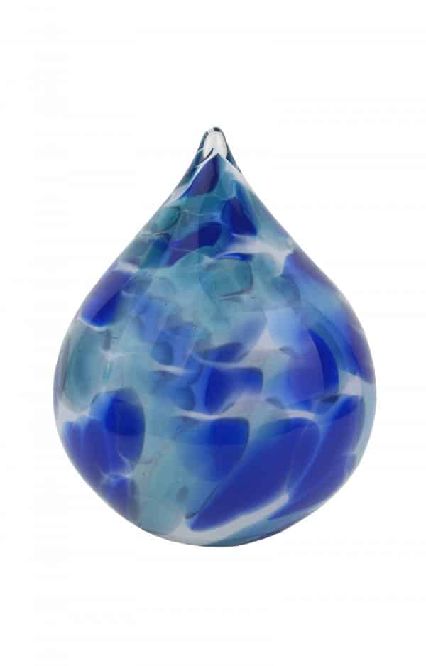 Pet Urn Glas Urn Teardrop Shape In Blue