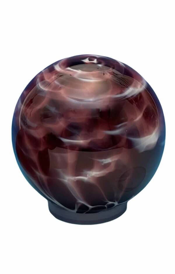 Glass Pet Urn In Red And Black