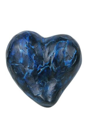 Ceramic Pet Urn heart shape in blue