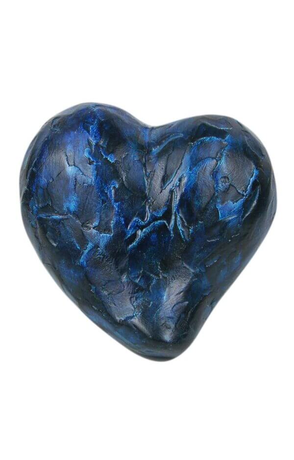 Ceramic Pet Urn Heart Shape In Blue